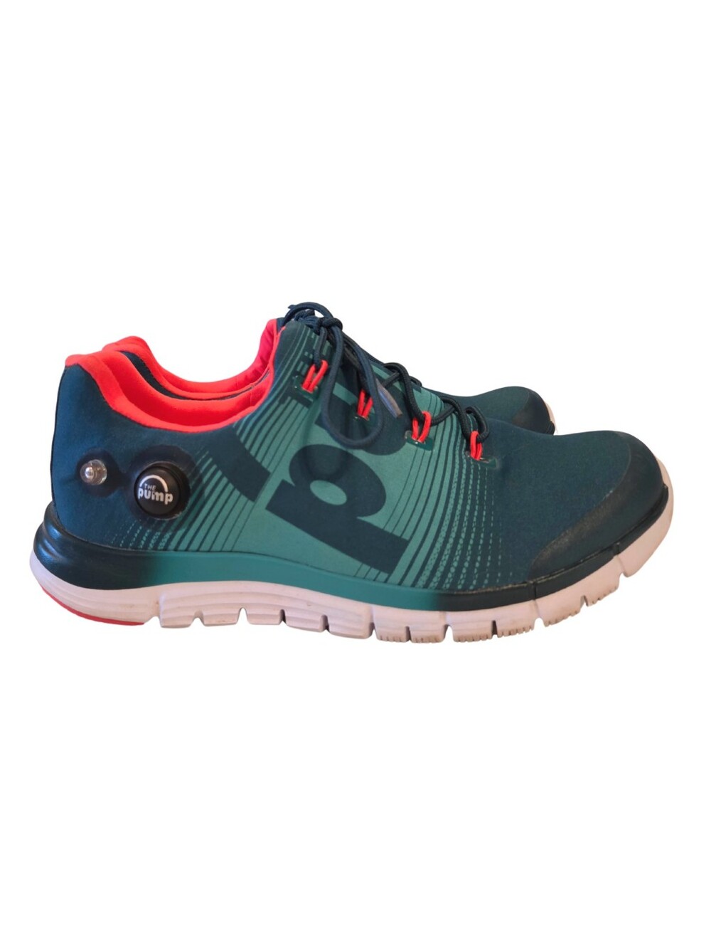 Reebok Z Pump Fusion Running Shoe Womens 9.5 Blue Green Crossfit Trainer Sneaker